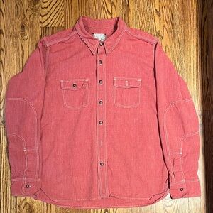 Left Field NYC Red Chambray Button-Up Shirt